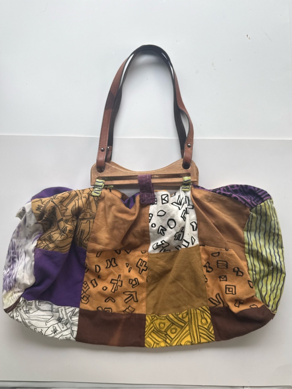 Vintage Boho Patchwork Hobo Bog Shoulder Bag Multicolor Hand Made